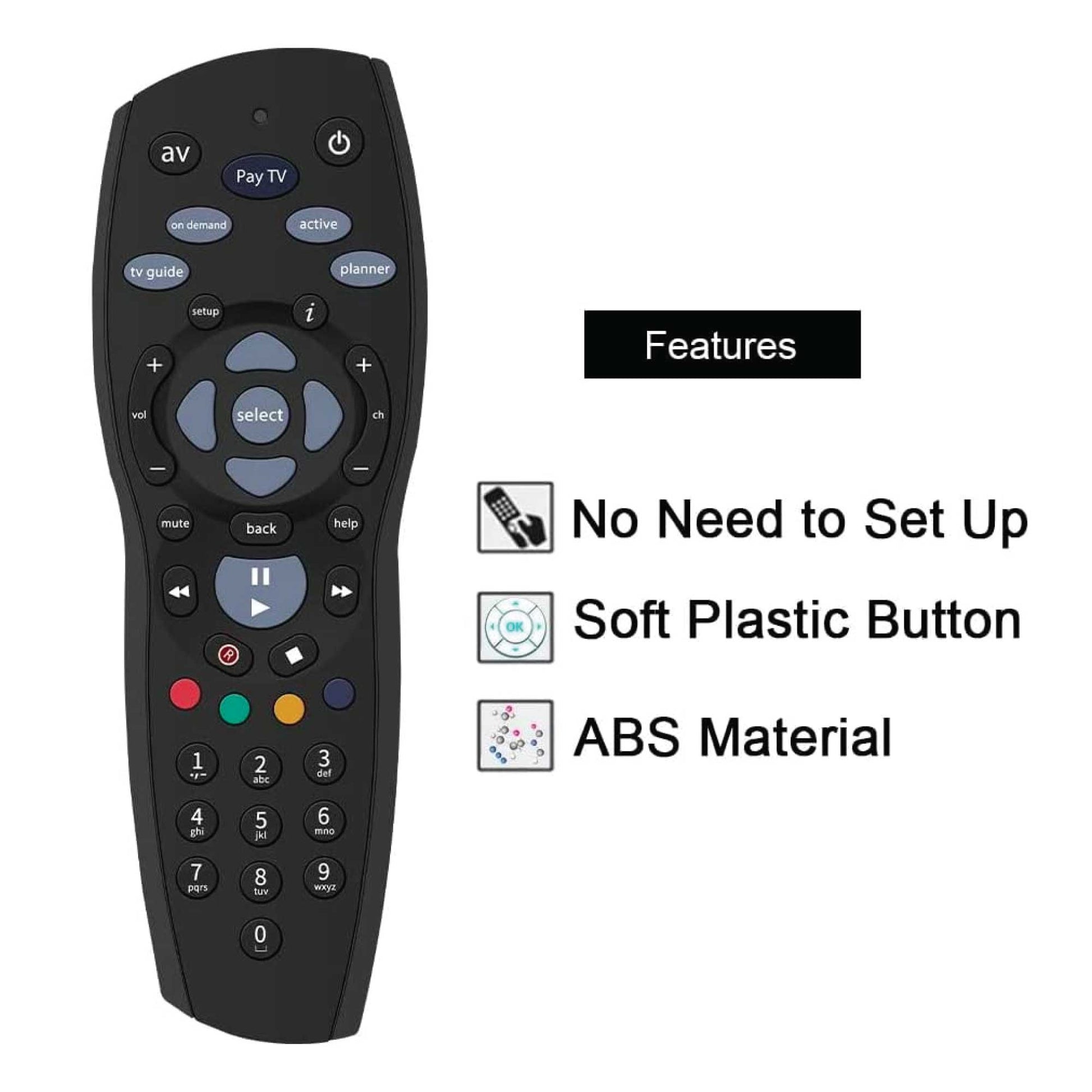 3x Tooleroo PayTV Remote Control Compatible with Foxtel MYSTAR SKY NZ - Black-2