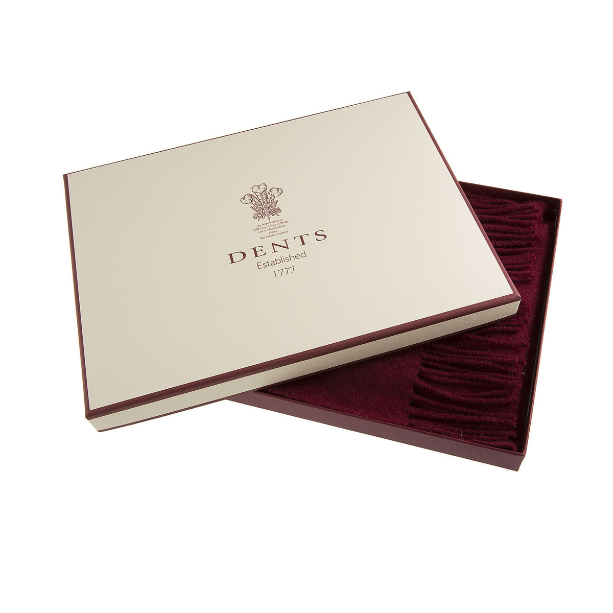 Dents Heritage Plaid Check Cashmere Scarf with Tassels and Gift Box in Scarlet Red