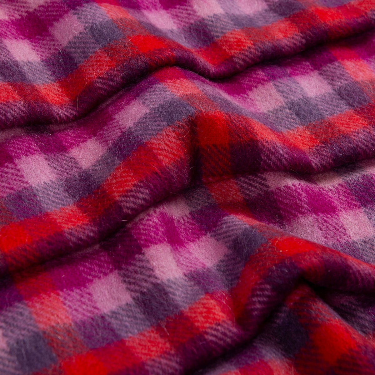 Dents Heritage Plaid Check Cashmere Scarf with Tassels and Gift Box in Scarlet Red