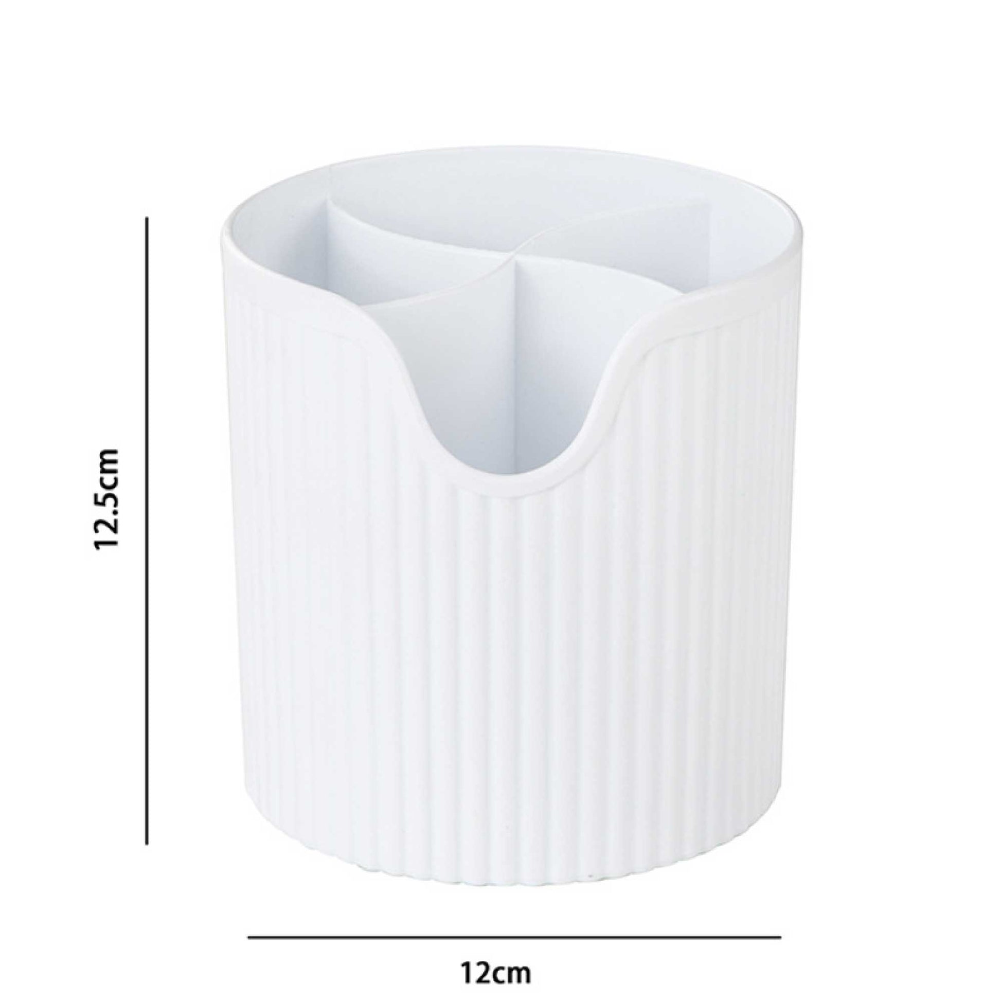 4 Slot Makeup Brush Organiser Bucket - Cosmetic Tool Storage Divider Tin-2