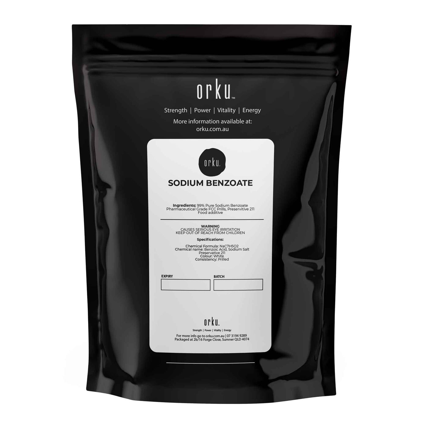 400g Orku Sodium Benzoate USP/FCC Grade Prills – E211 Preservative CAS 532-32-1-1