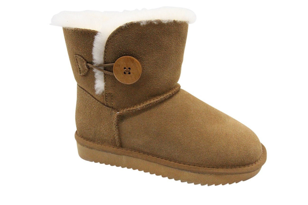 Grosby Womens Button UGG Boots Sheepskin Water Resistant Ankle Shoes Slippers-15