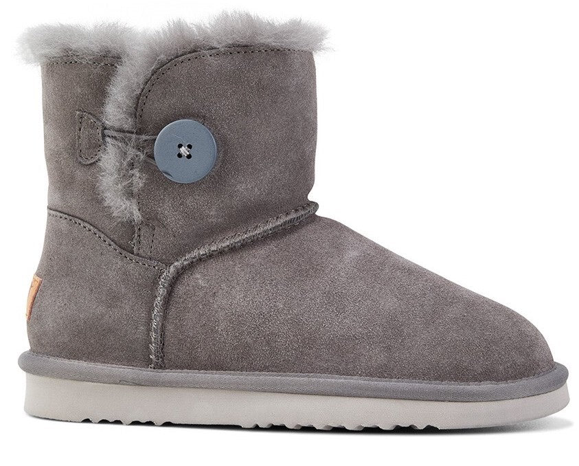 Grosby Womens Button UGG Boots Sheepskin Water Resistant Ankle Shoes Slippers-10