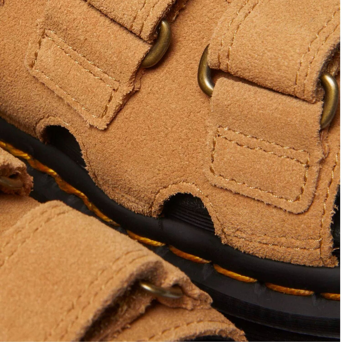 Dr. Martens Raine Suede SoftWair Slide-on Sandal in Tan