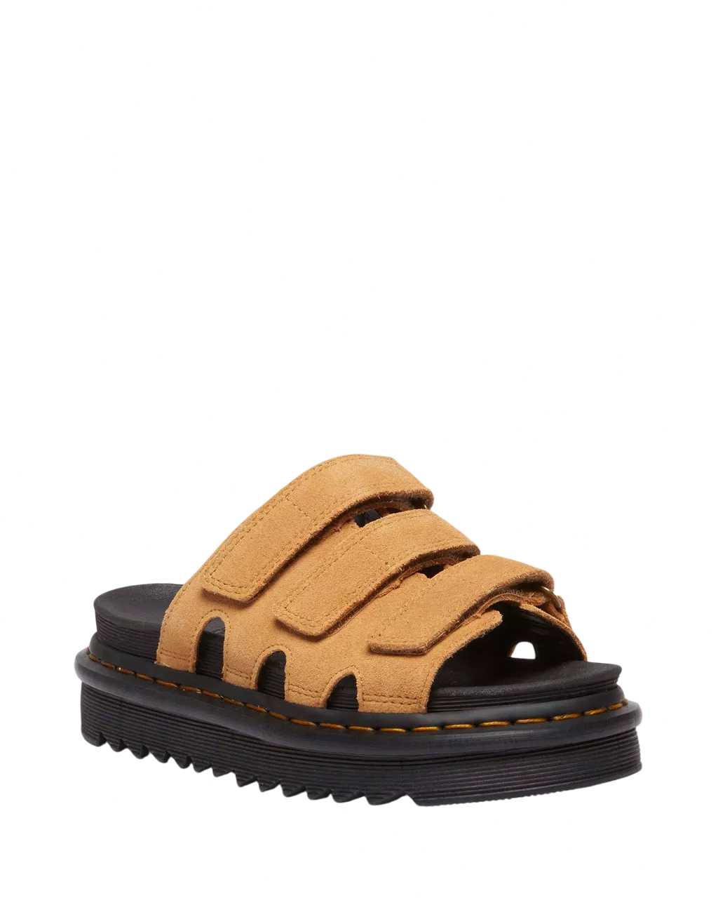 Dr. Martens Raine Suede SoftWair Slide-on Sandal in Tan