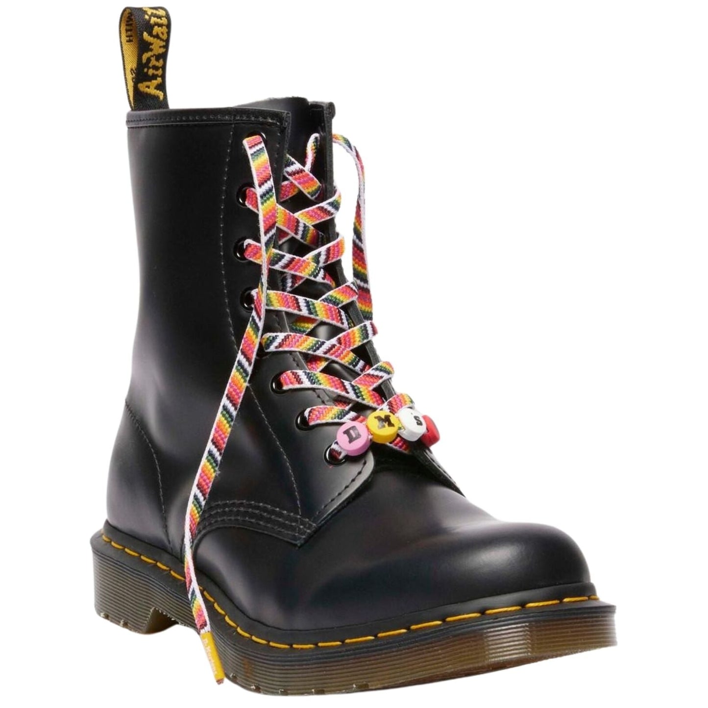 Dr. Martens 140CM Friendship Flat Laces With Beads DMS Yellow – Fits 8–10 Eye Boots-2