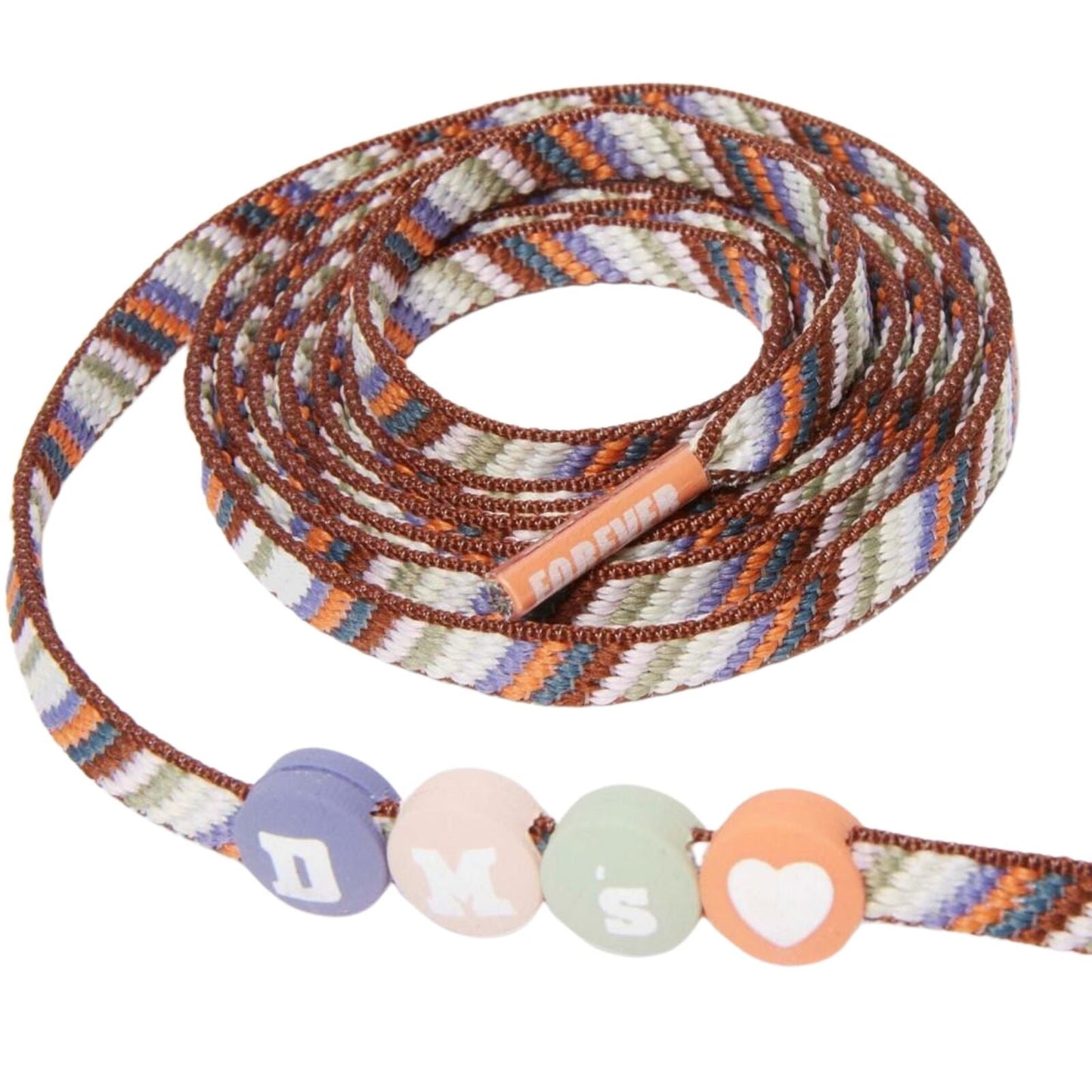 Dr. Martens 140CM Friendship Flat Laces W/ Beads in Orange – Fits 8–10 Eye Boots-3
