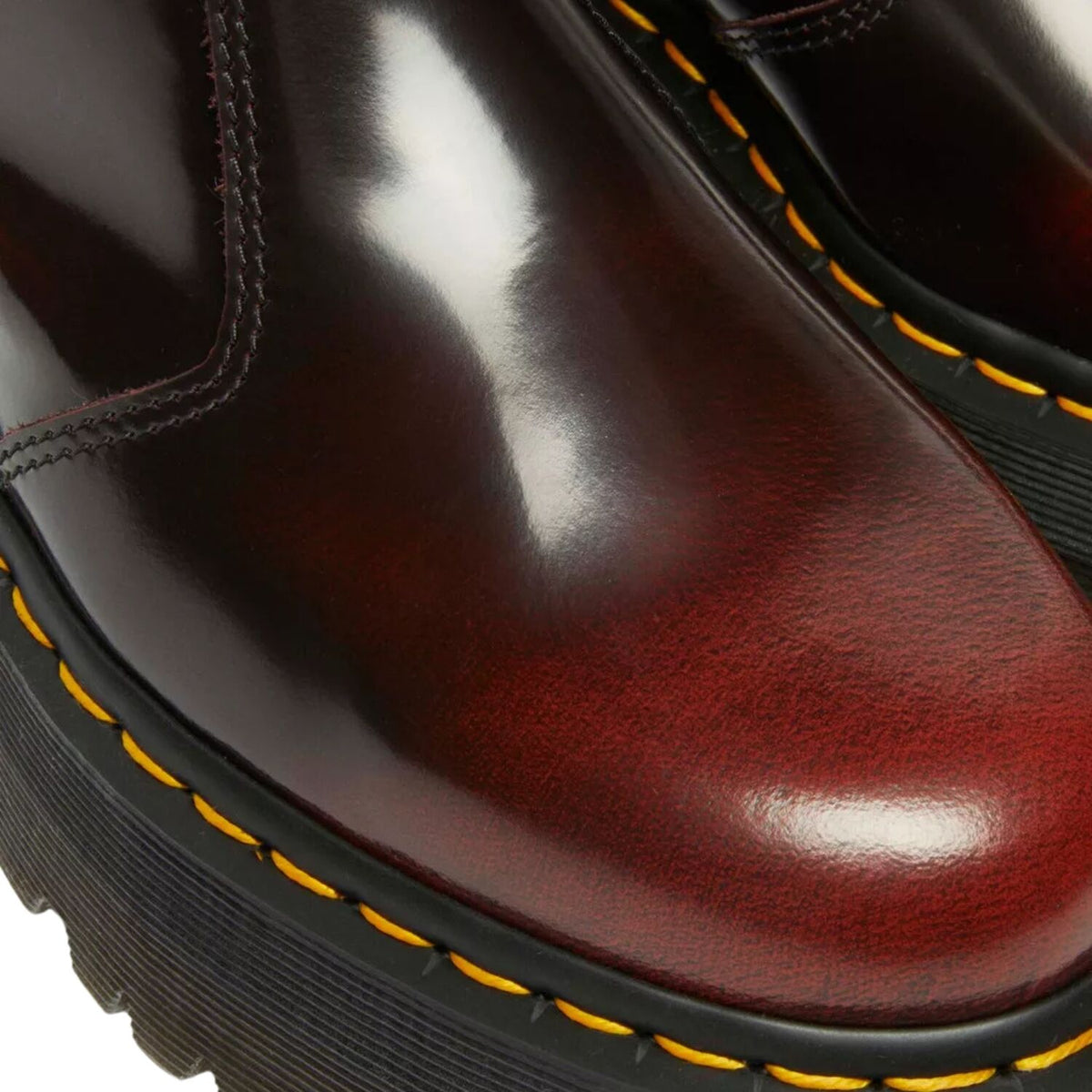 Dr. Martens 2976 Arcadia Quad Chelsea Leather Platform Boots in Cherry Red