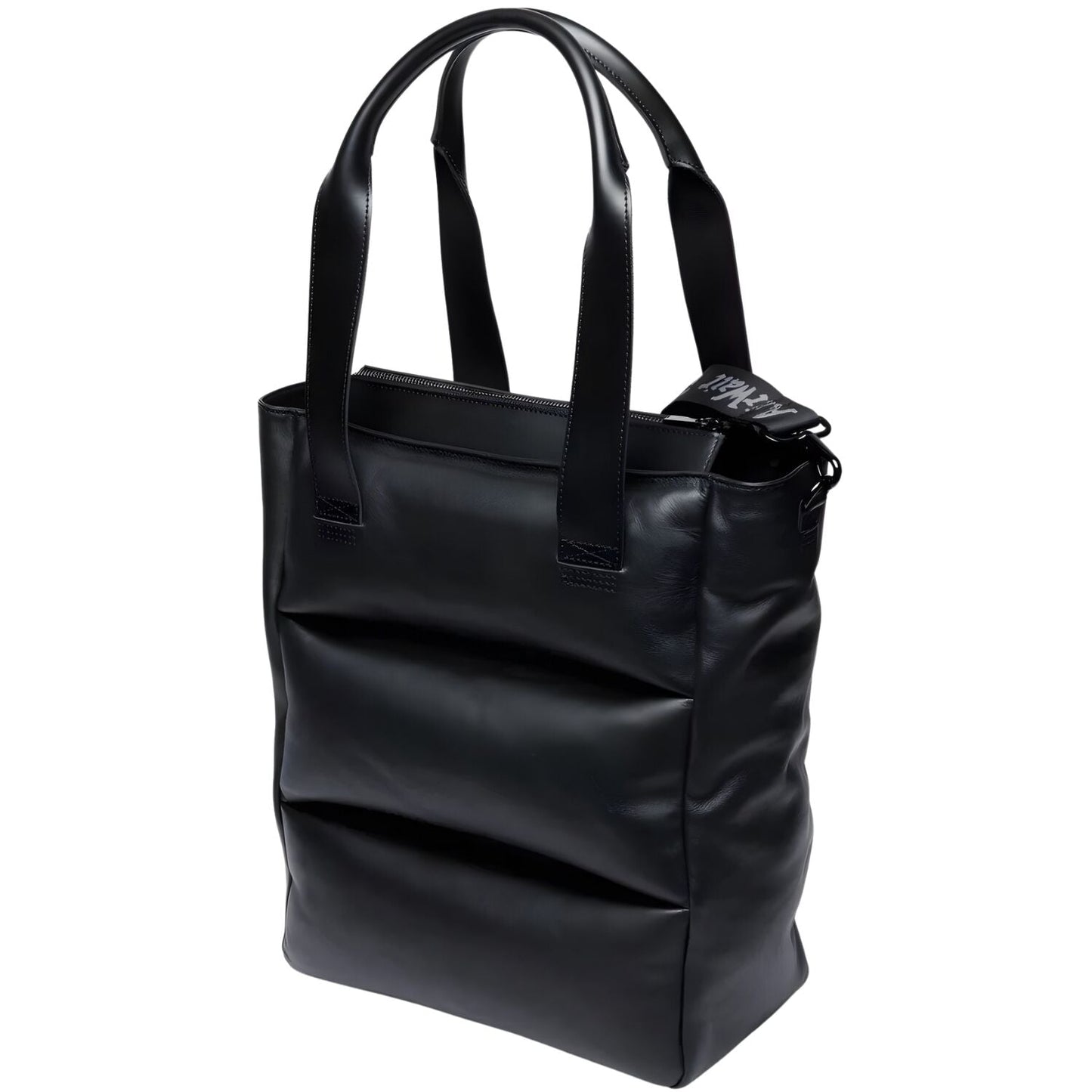 Dr. Martens Padded Leather Tote Bag Crossbody Strap Zip Closure in Black Sendal