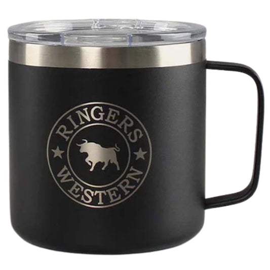 Ringers Western Brew Mug 414ml Stainless Steel Insulated with Lid in Black