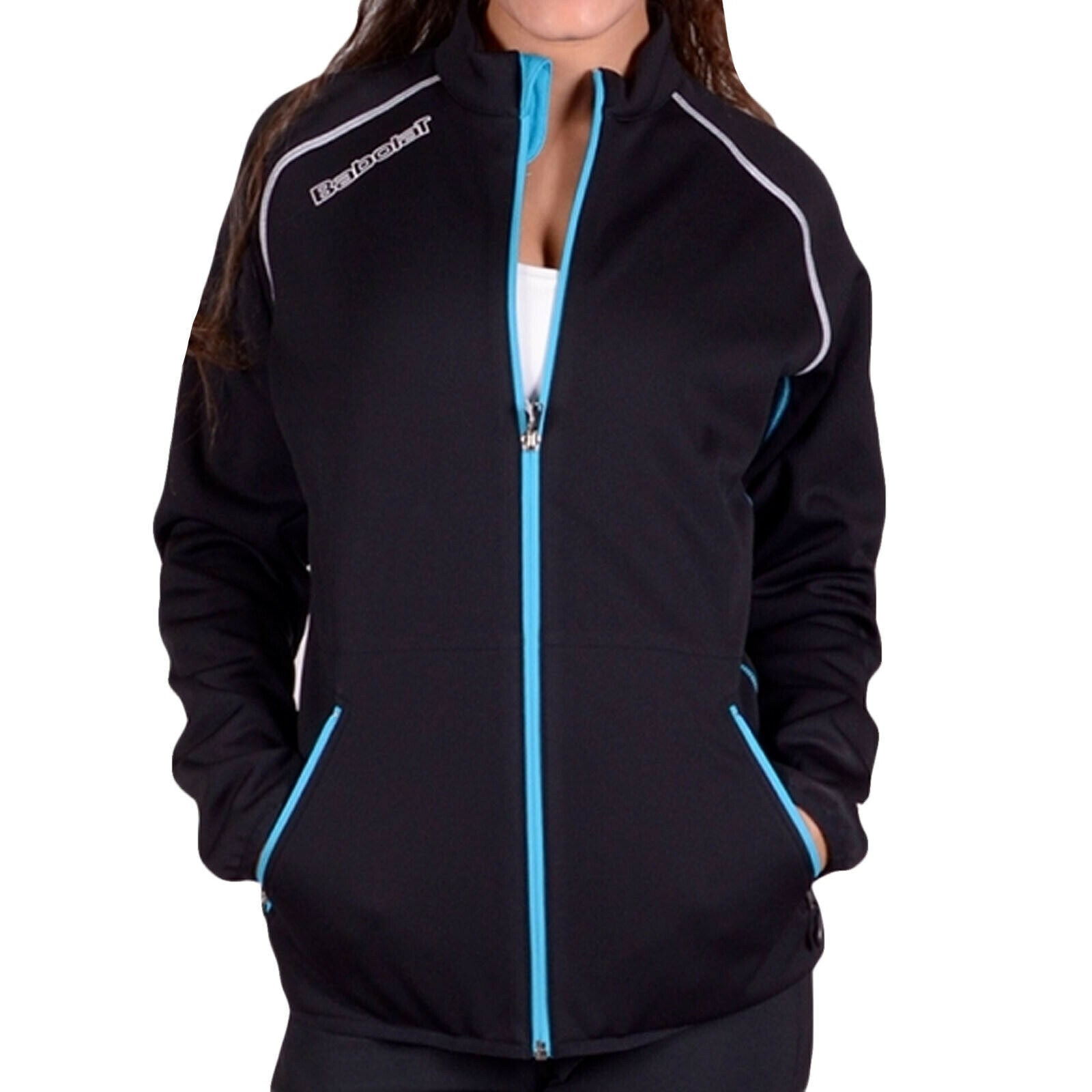 Babolat Womens Match Core Softshell Tennis Jacket - Black/Cyan-0