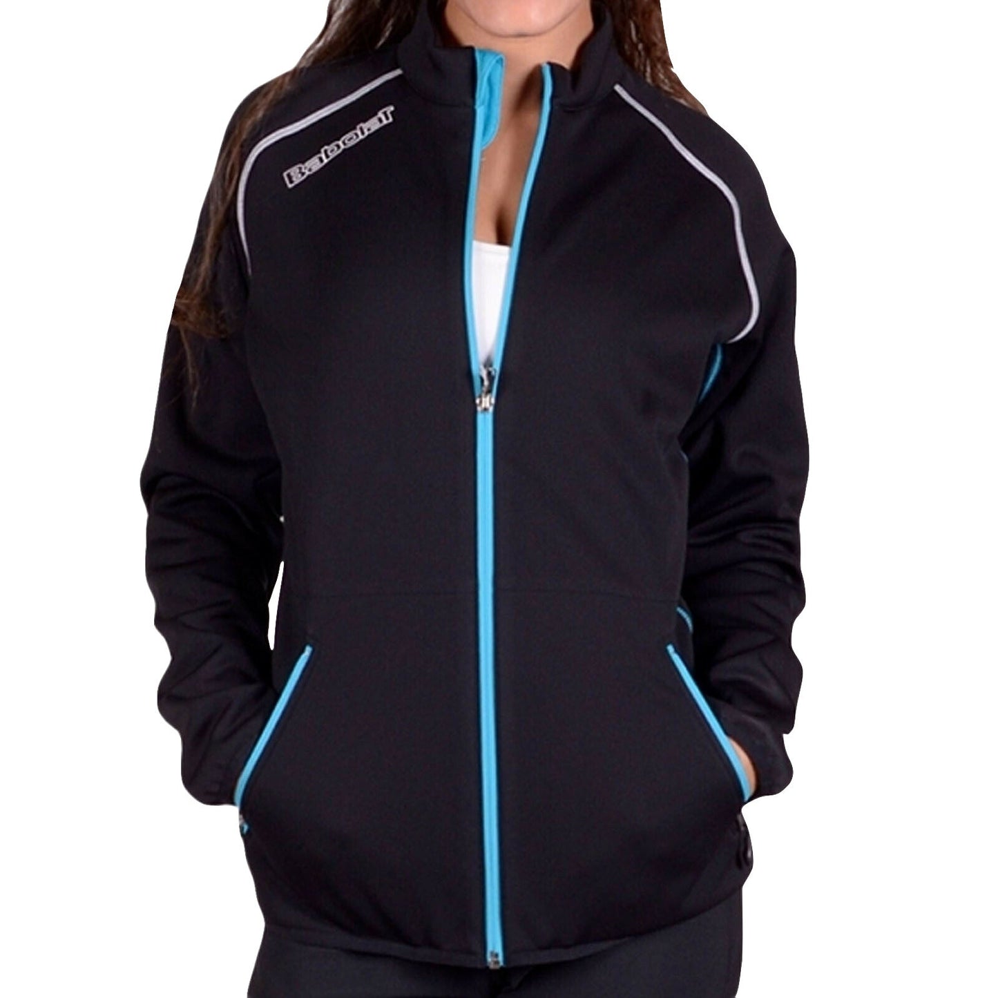 Babolat Womens Match Core Softshell Tennis Jacket - Black/Cyan-3