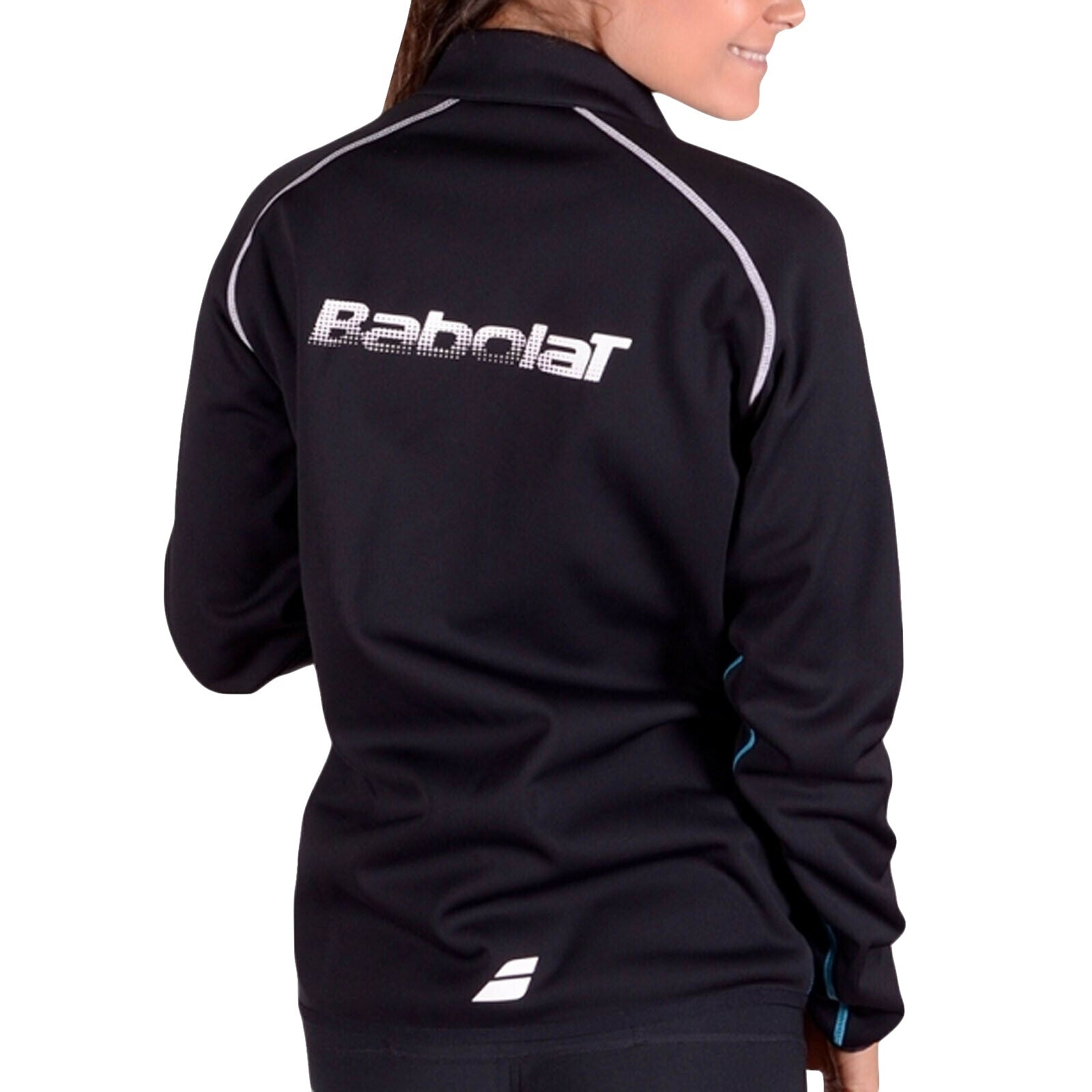 Babolat Womens Match Core Softshell Tennis Jacket - Black/Cyan-4