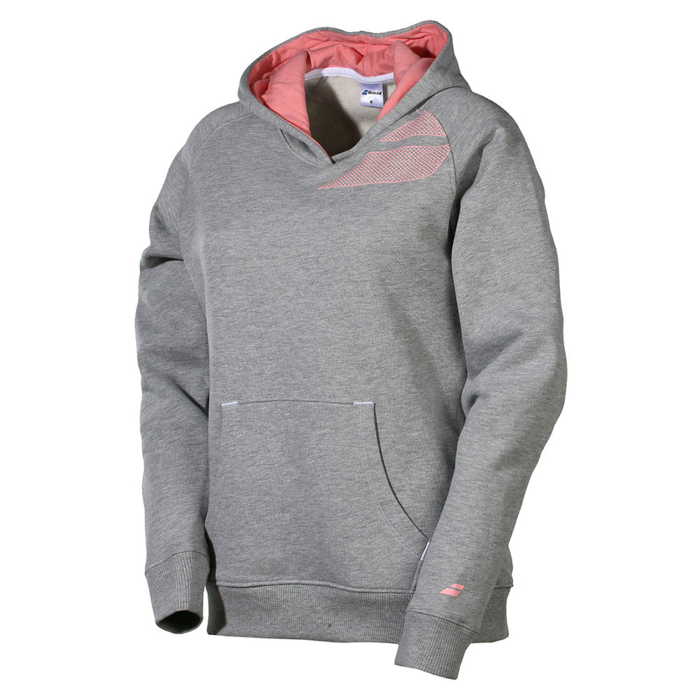 Babolat Girls Core Club Hoody Warm Sport Tennis Junior Kids Children - Grey/Pink-2