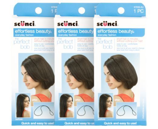 3x Scunci Pk1 The Perfect Bob Effortless Beauty Everyday Fashion Hair-1