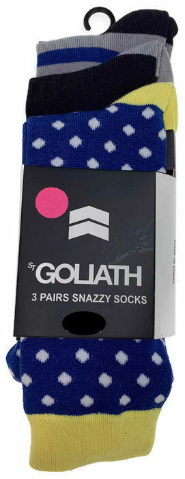 ST GOLIATH 3pk Get Smart Socks Snazzy Sox - Multi-1