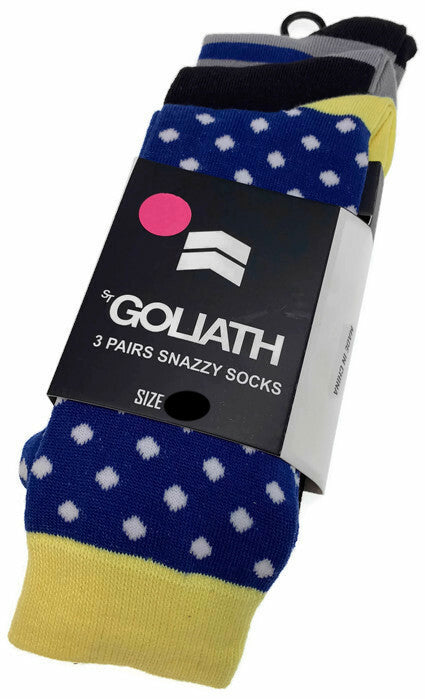ST GOLIATH 3pk Get Smart Socks Snazzy Sox - Multi-0