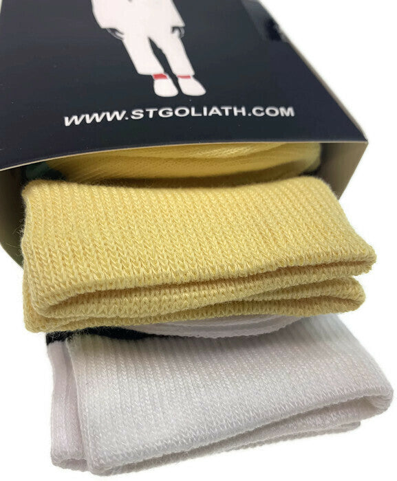 3PK Mens ST GOLIATH The Block Crew Socks Snazzy Sox Cotton Blend - Multi-3