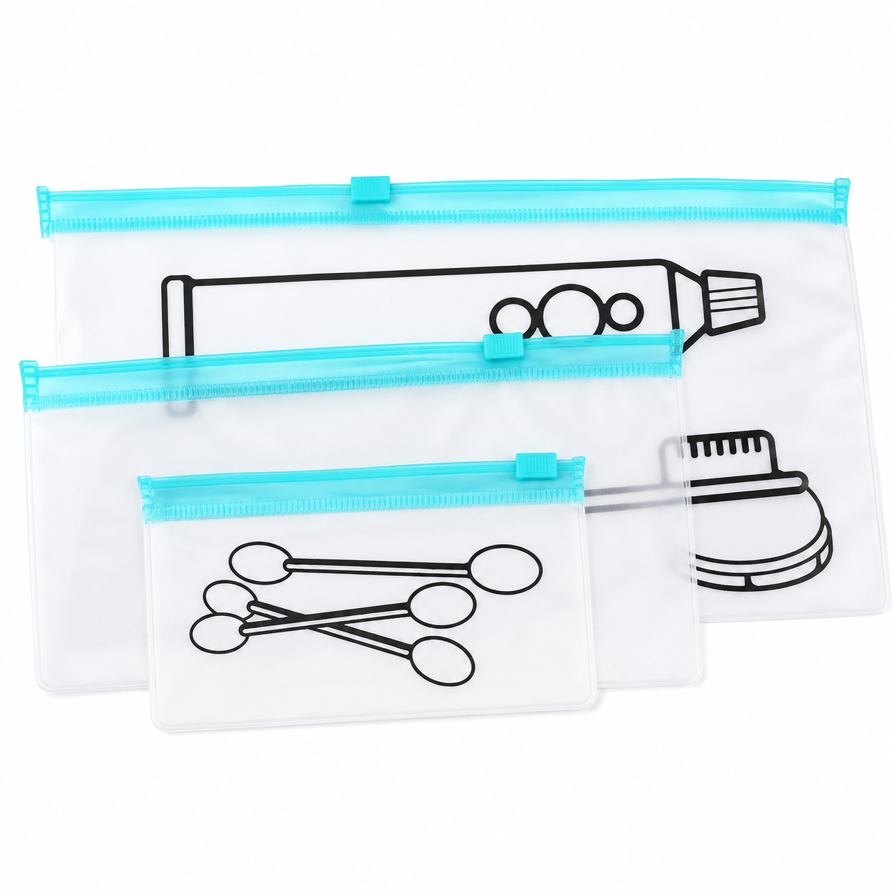 3pcs Zzip-Lock Silicone Travel Packing Organiser Bags