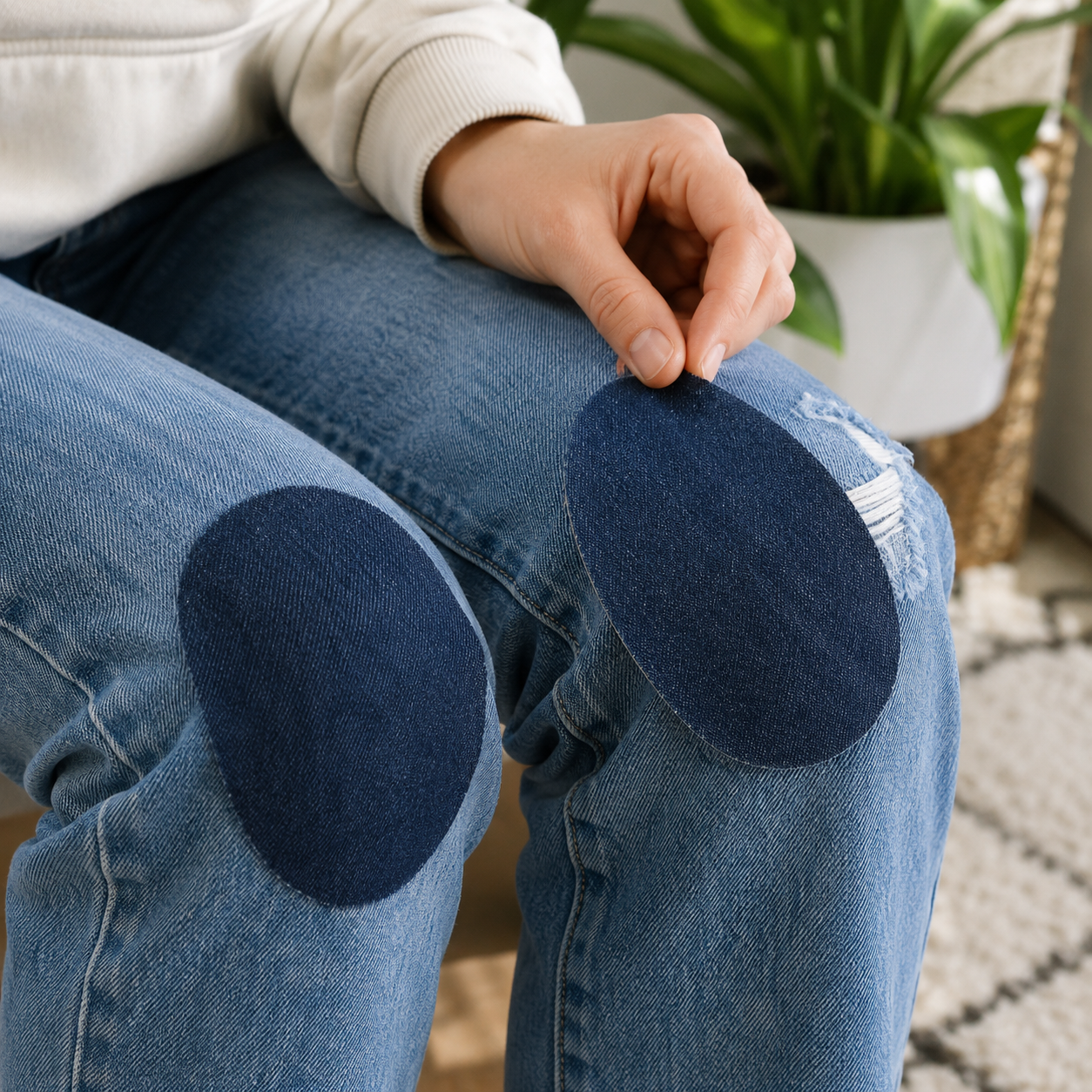 Denim Repair Iron-On Patches 2-Pack for Mending and Sewing