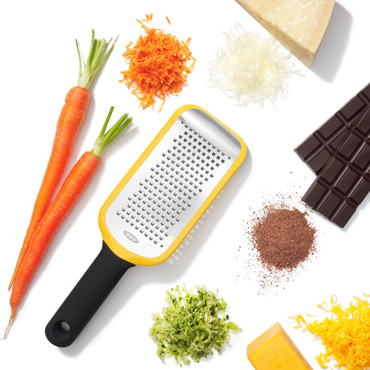 OXO Good Grips Medium Grater – Etched Stainless Steel Blade Non-Slip Handle for Cheese Vegetables Citrus