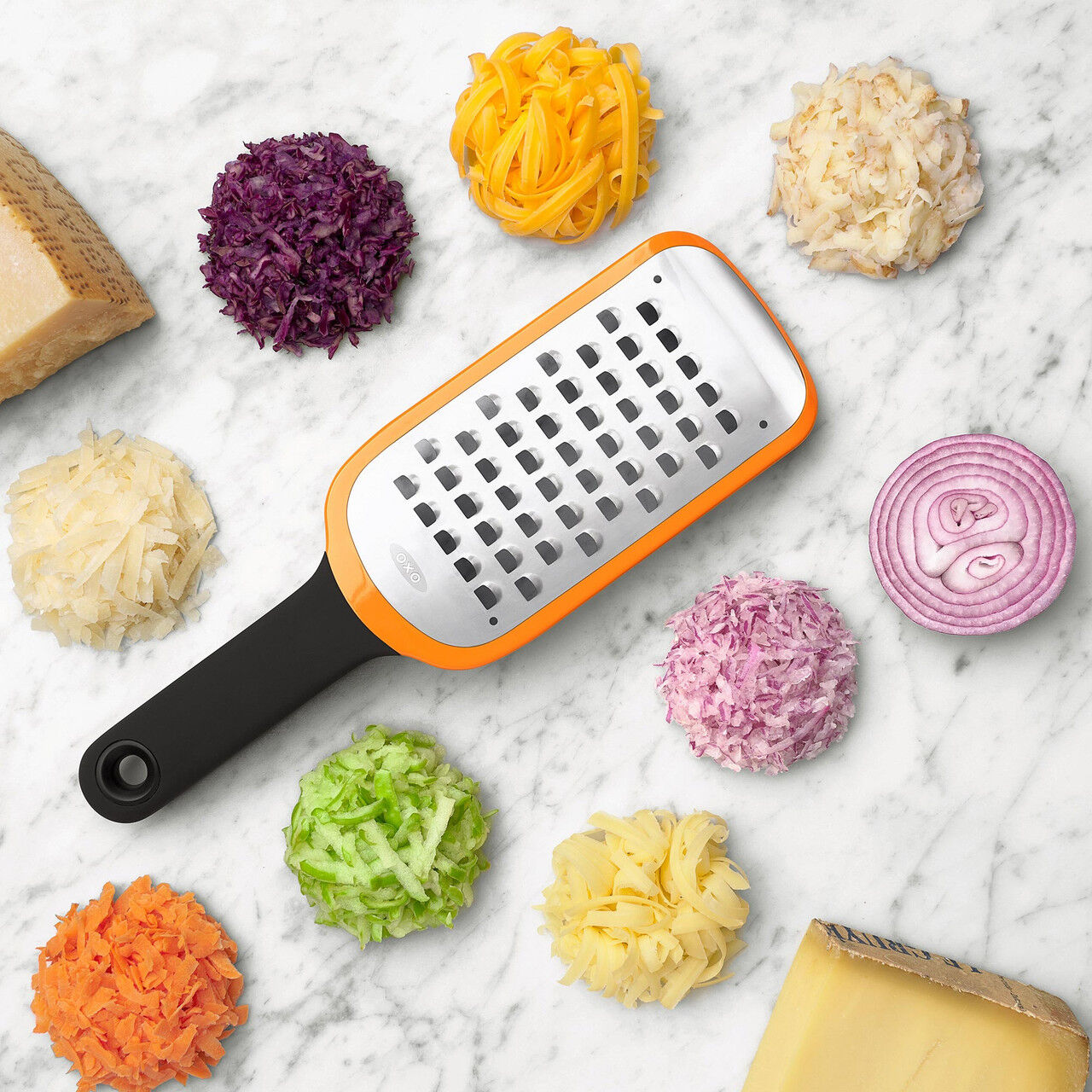 OXO Good Grips Coarse Grater – Etched Stainless Steel Blade Soft Grip for Cheese Vegetables Chocolate