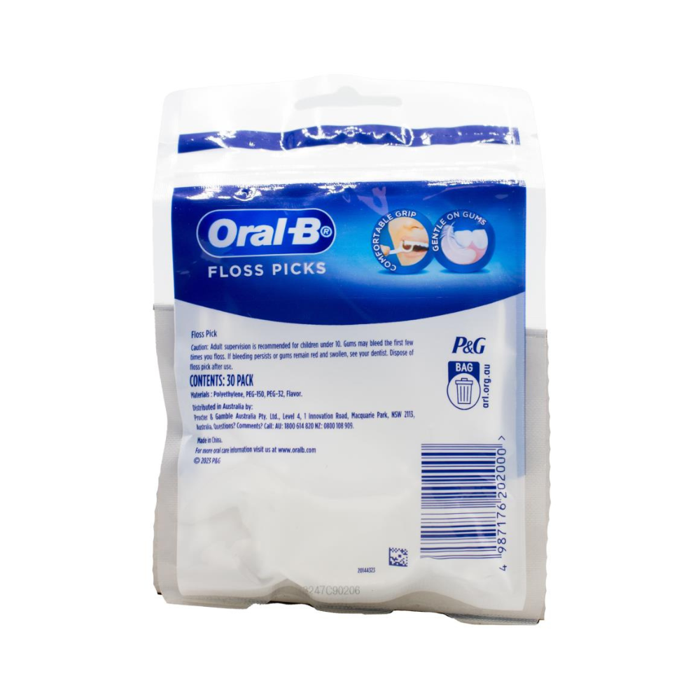 6x Oral B Floss Picks Mint Flavour 30pk