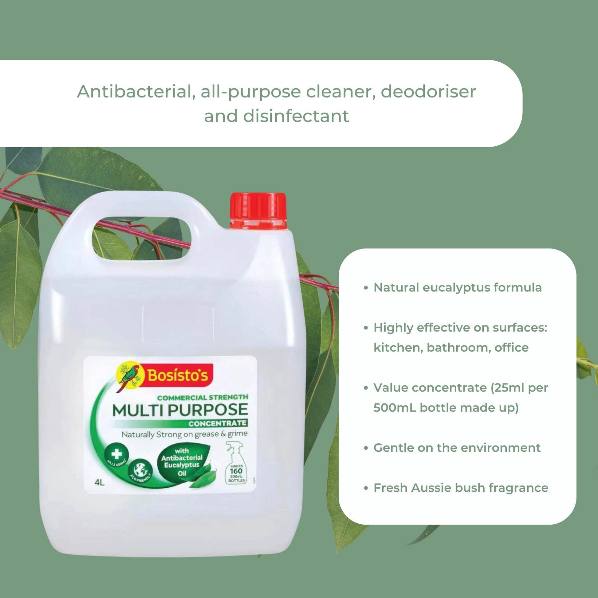 4L Multipurpose Cleaner Bosisto's Commercial Strength Concentrate Eucalyptus Oil-2