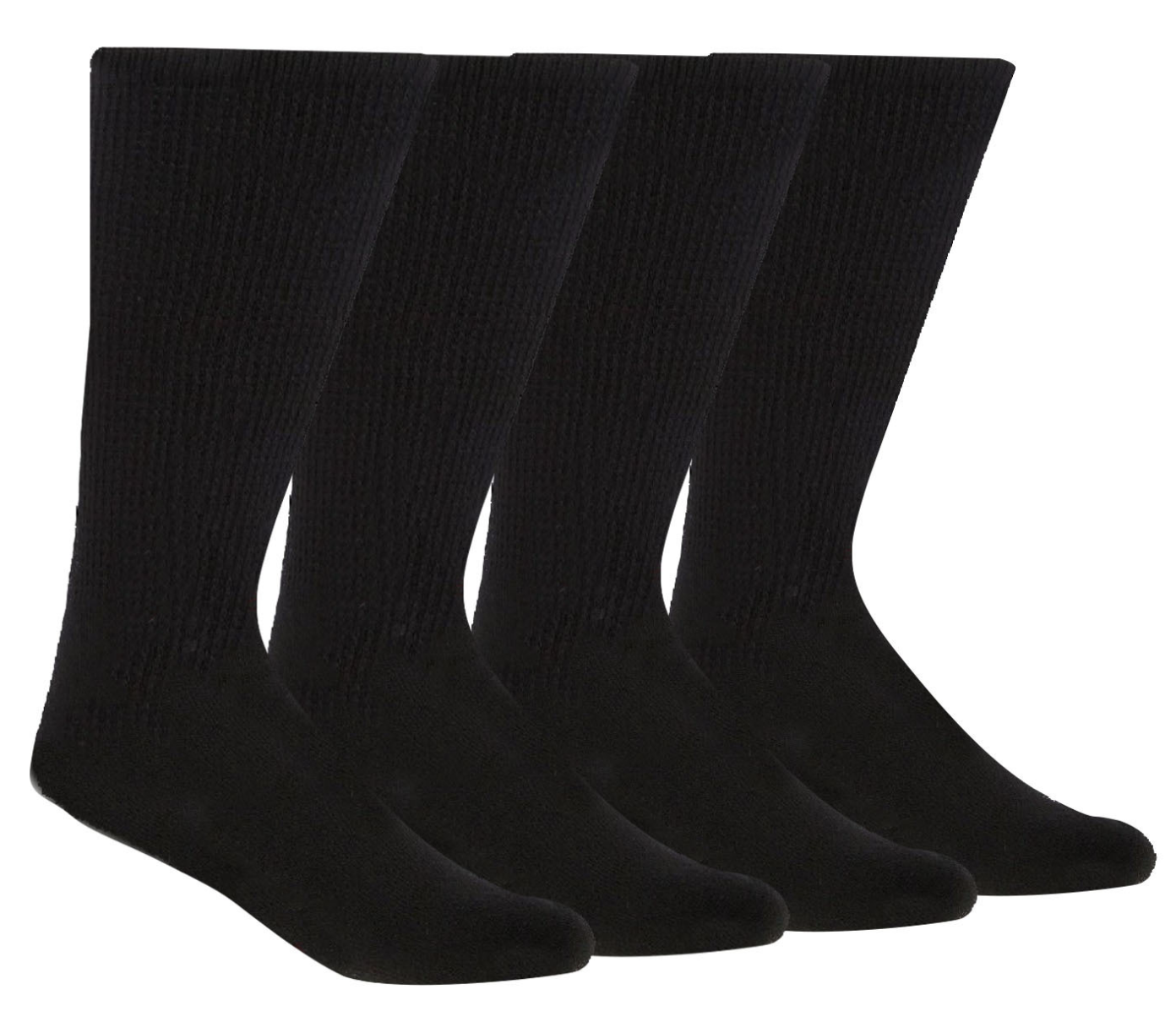 4 Pairs DIABETIC BAMBOO Socks Work Socks Medical Loose Top Crew Cushion BLACK-2