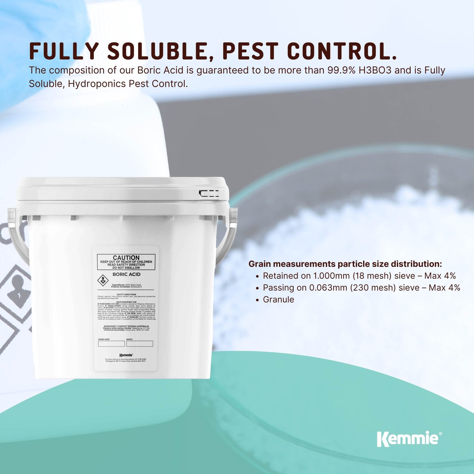 4.9Kg Boric Acid Powder Bucket 99.9% Pure Fully Soluble Granule Pest Ant Roaches-3