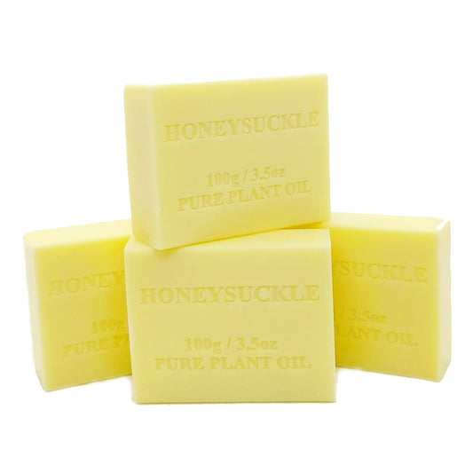 4x 100g Plant Oil Soap Honeysuckle Scent Pure Vegetable Base Bar Australian-0