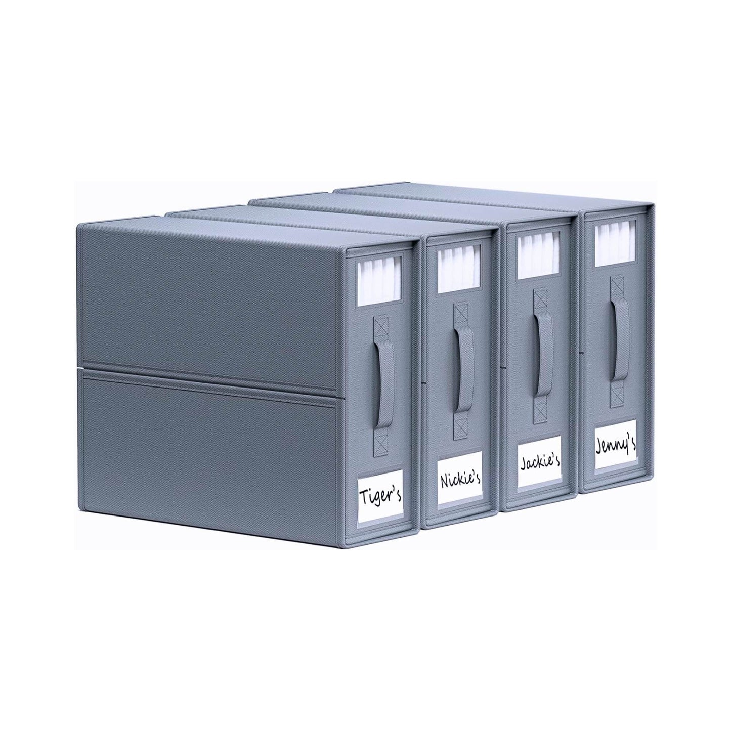 4x Kitchee Foldable Bed Sheet Storage Box – Linen & Closet Organiser Grey-0