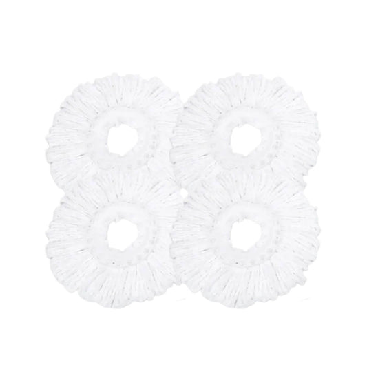 4x Kitchee Microfibre Mop Head Replacement for Kitchee Spin Mop - White Round-0