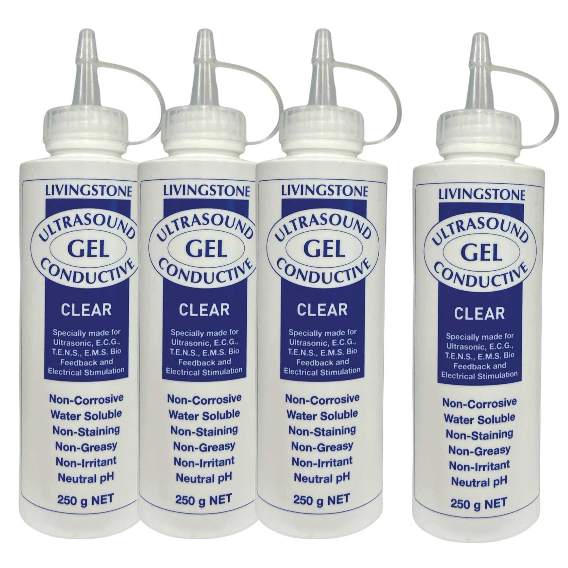 4x Livingstone 250ml Conductive Ultrasound Lubricating Gel-0
