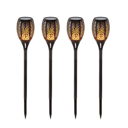 4x Solar Garden LED Torch Outdoor Flame Dancing Flickering Light Tiki Auto Lamp-0