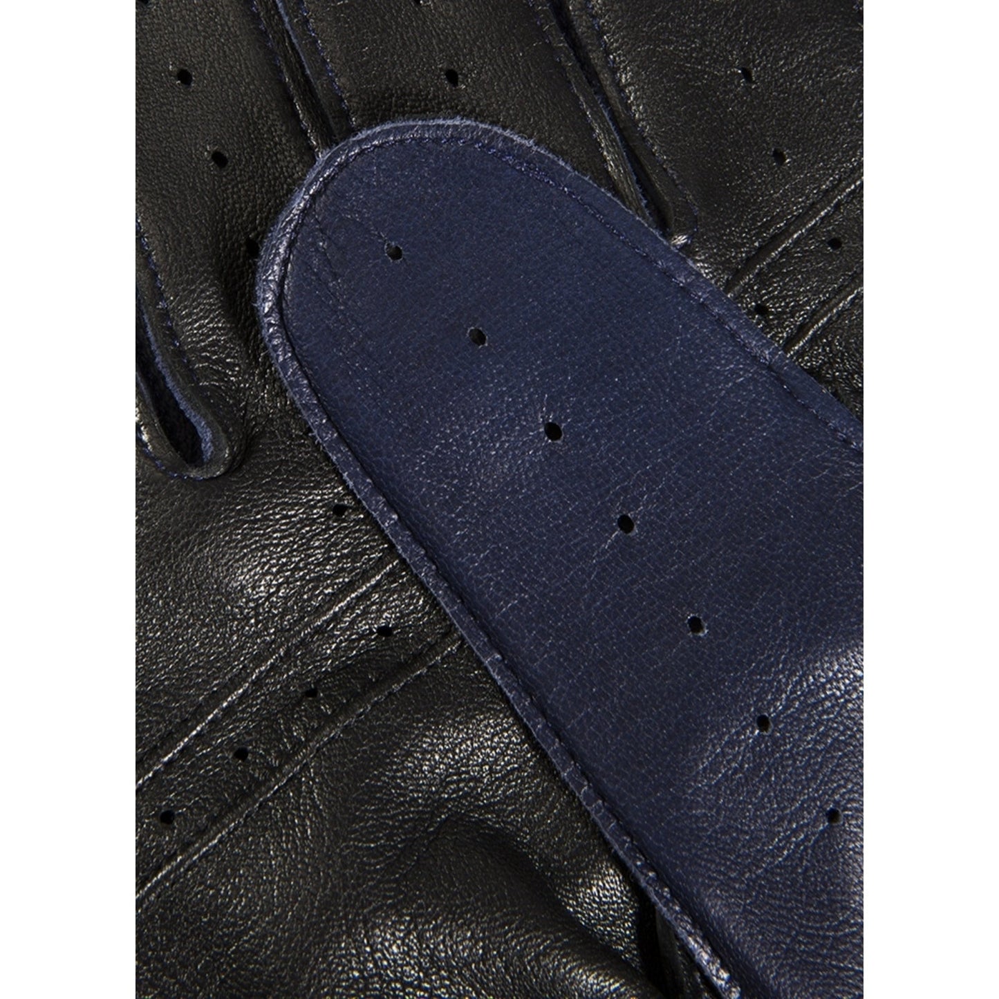 Dents Luxury Waverley Mens Leather Driving Gloves - Royal Blue/Black-3