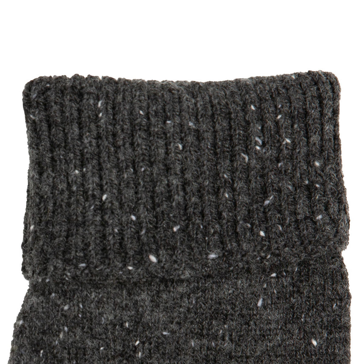 Dents Mens Fingerless Wool Blend Knitted Gloves w/ Marl Yarn in Charcoal