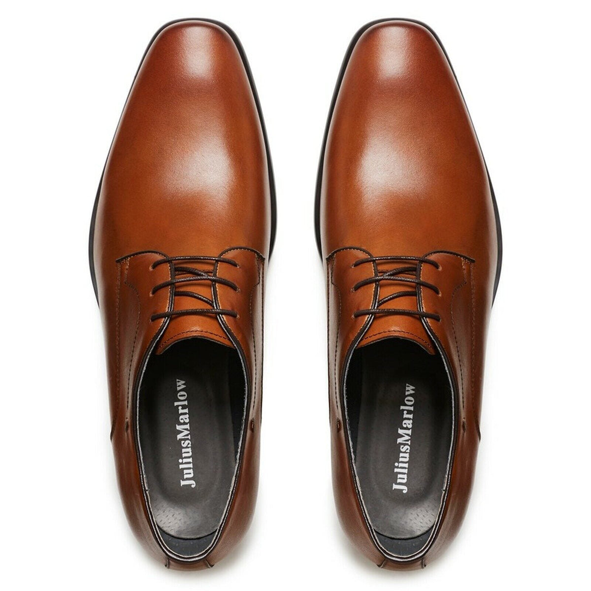 Julius Marlow Mens Keen Derby Work Leather Boots Shoes - Cognac