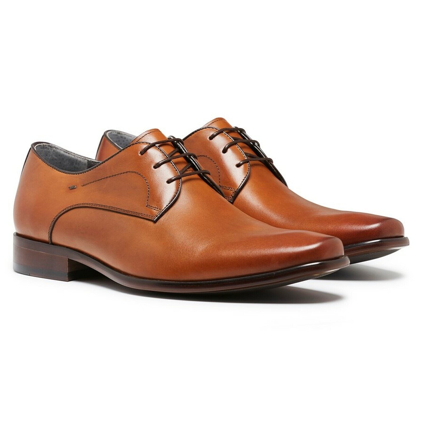 Julius Marlow Mens Keen Derby Work Leather Boots Shoes - Cognac-0