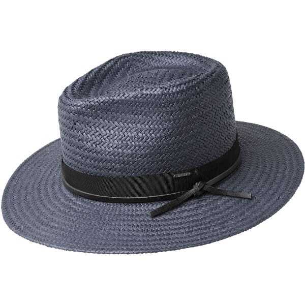 Bailey Mens Dreyer Paper Straw Hat Fedora Woven - Slate-1