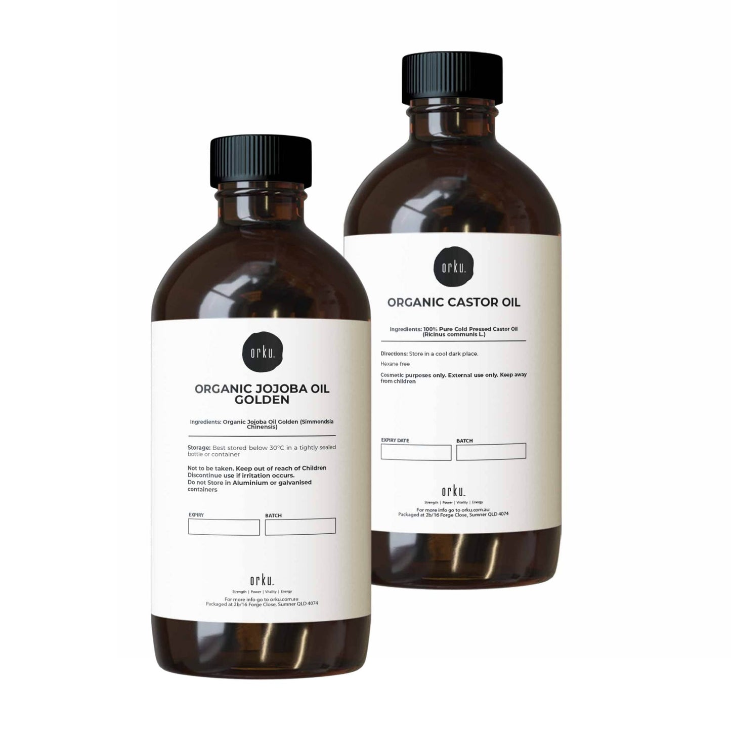 500ml Organic Castor Oil and 500ml Organic Jojoba Oil Pack - Hair Skin-0