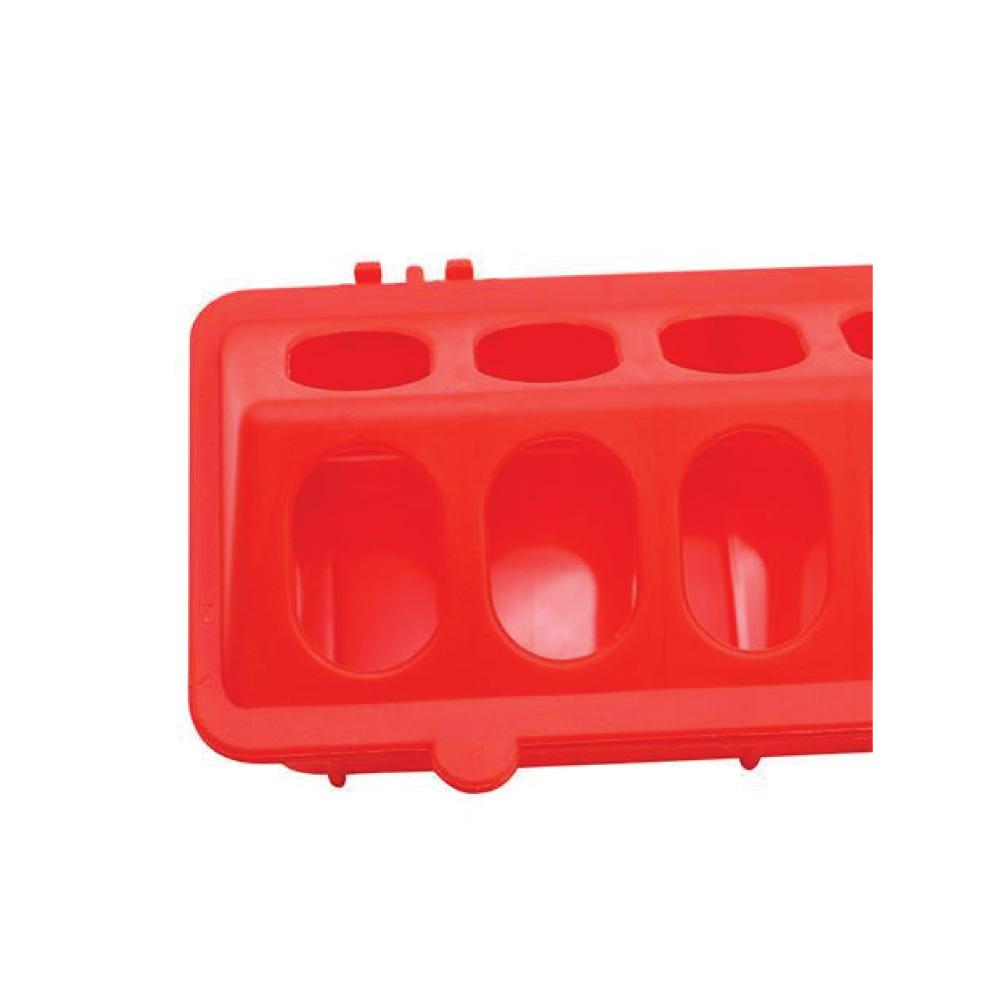 50cm Long Poultry Feeder Chicken Feeding Trough Red Plastic Flip Top Container-4