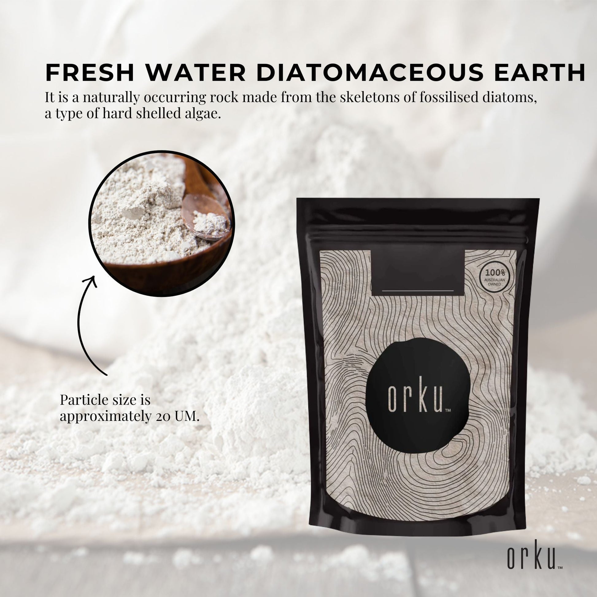 50g Organic Fine Diatomaceous Earth - Food Grade Fossil Shell Flour Powder-3
