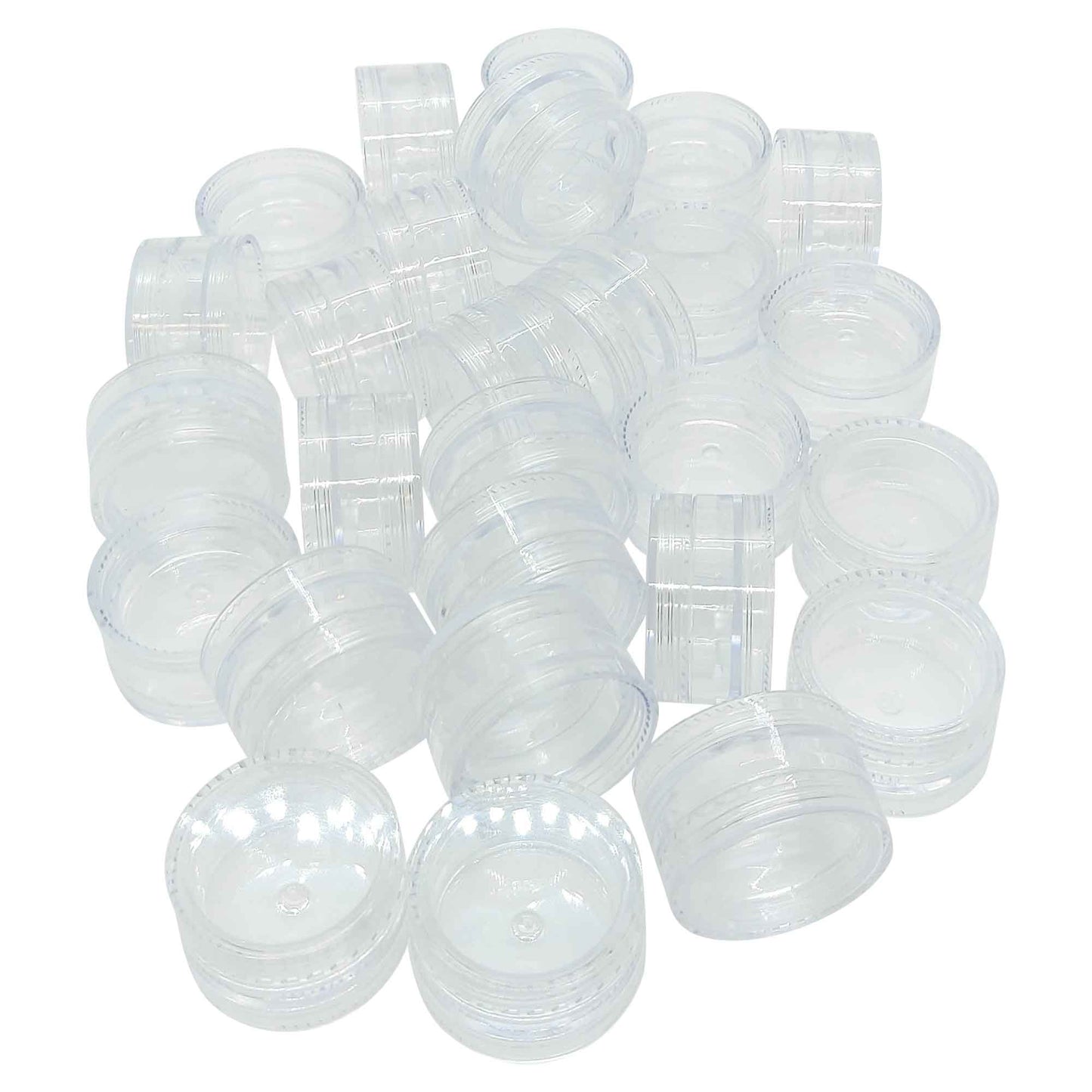 50x 3ml Lip Balm Containers Jars + Lids - Small Cosmetic Cream Sample Pot-0