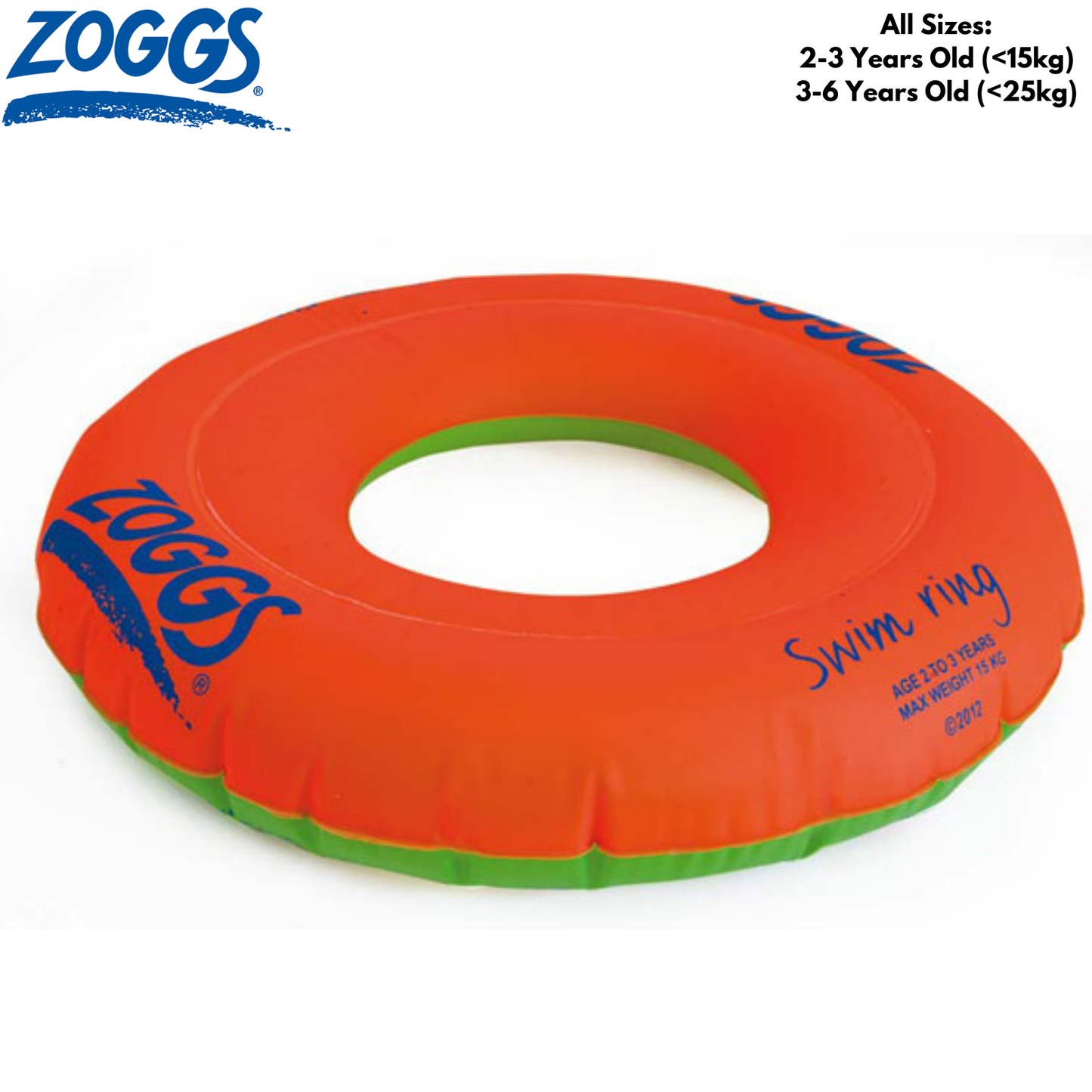 ZOGGS Stage 2 Swim Ring Childrens Swimming Floatie Zoggy Kids Learn Training Inflatable