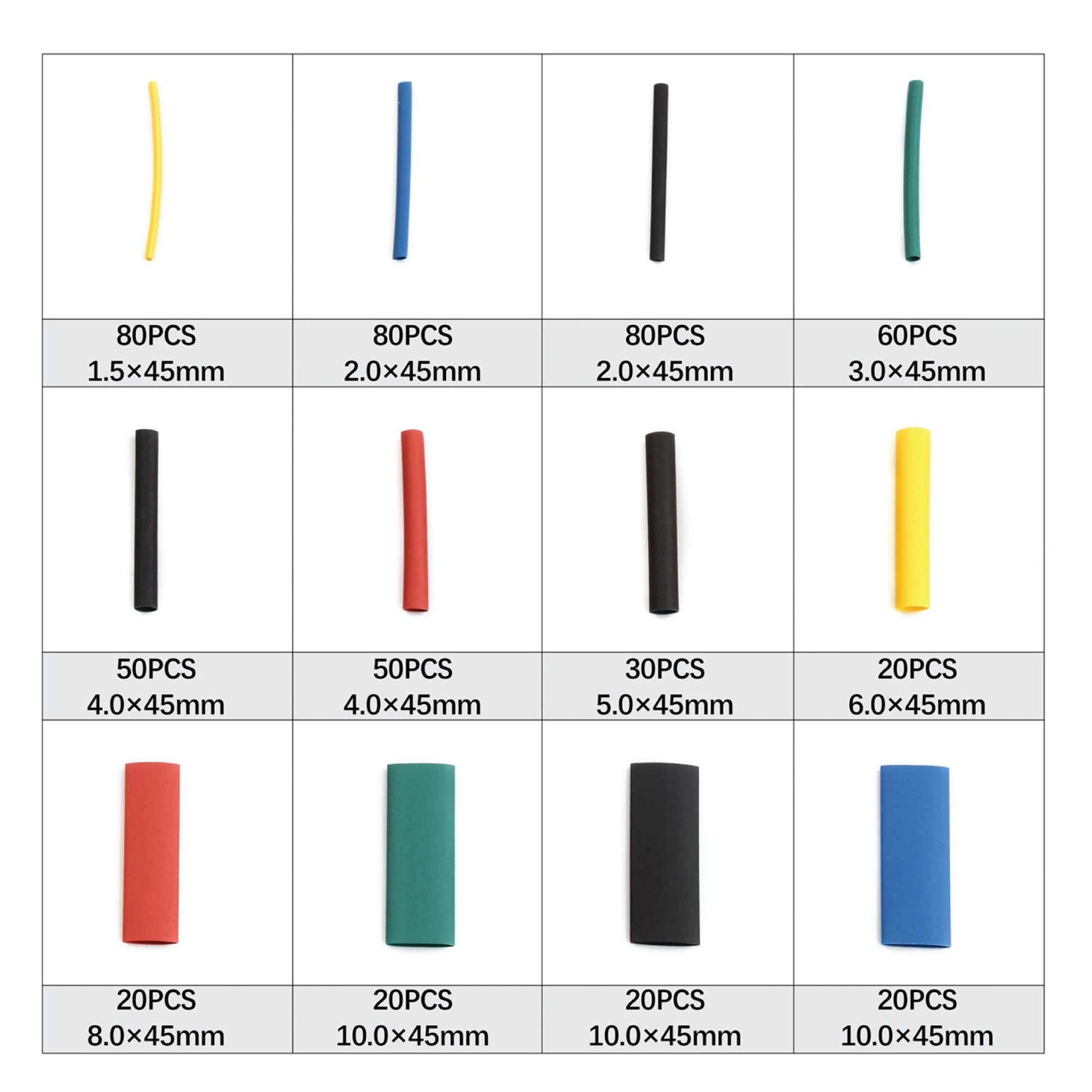 530 Pcs Heating Shrink Sleeve Set Heat Shrinkable Insulation Electrical Cable Tube-2