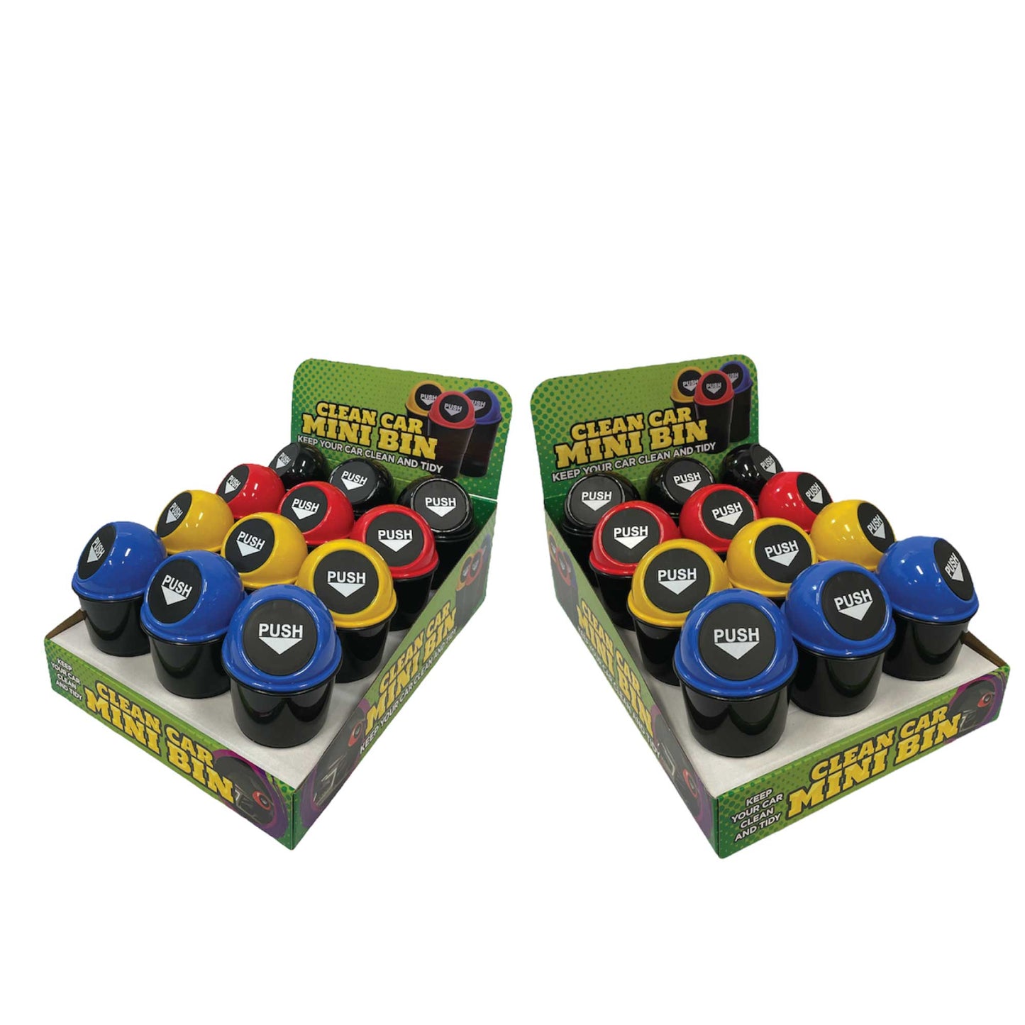 550ml Mini Car Rubbish Bin - Cup Holder Trash Can Coin Ashtray Random Colour-3