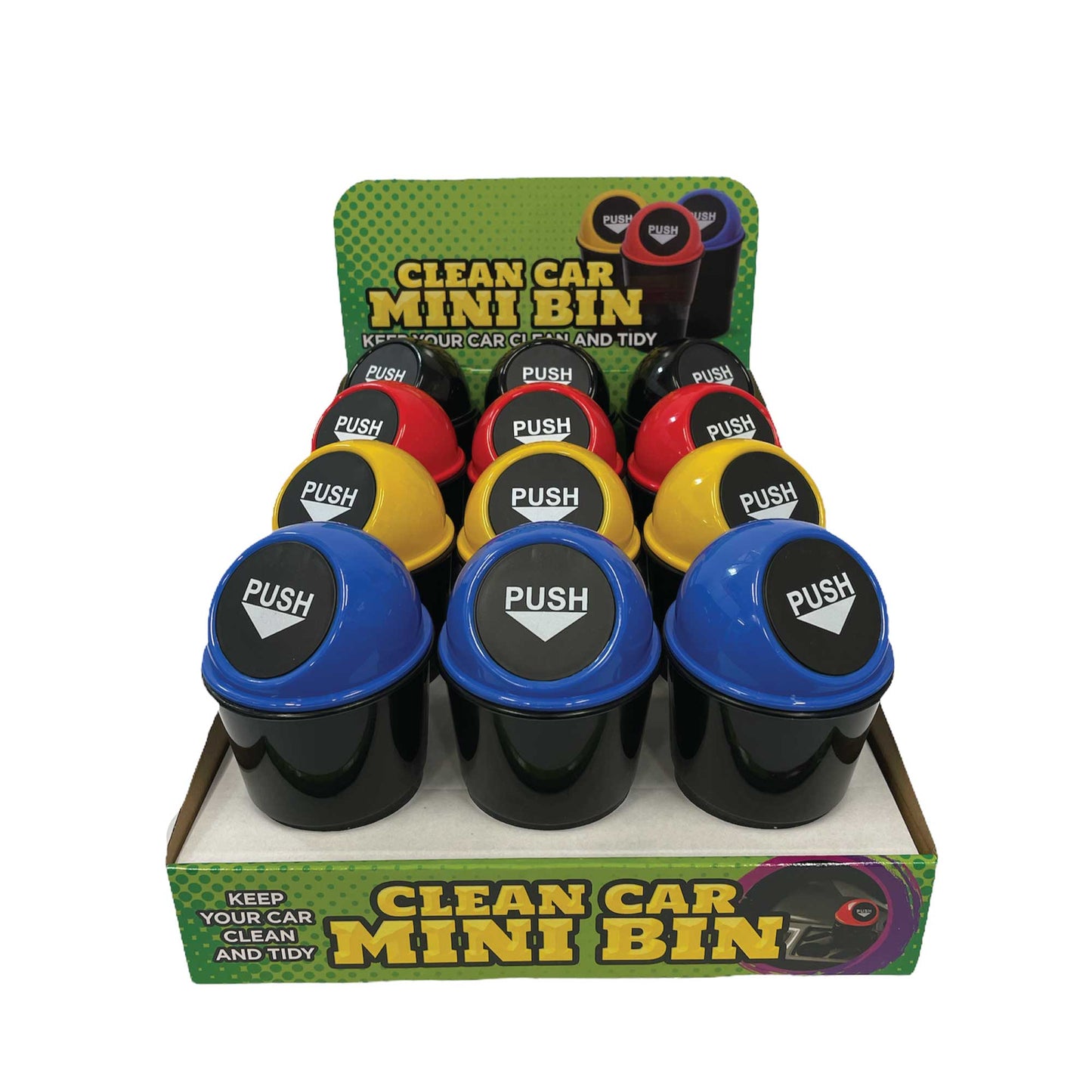 550ml Mini Car Rubbish Bin - Cup Holder Trash Can Coin Ashtray Random Colour-0