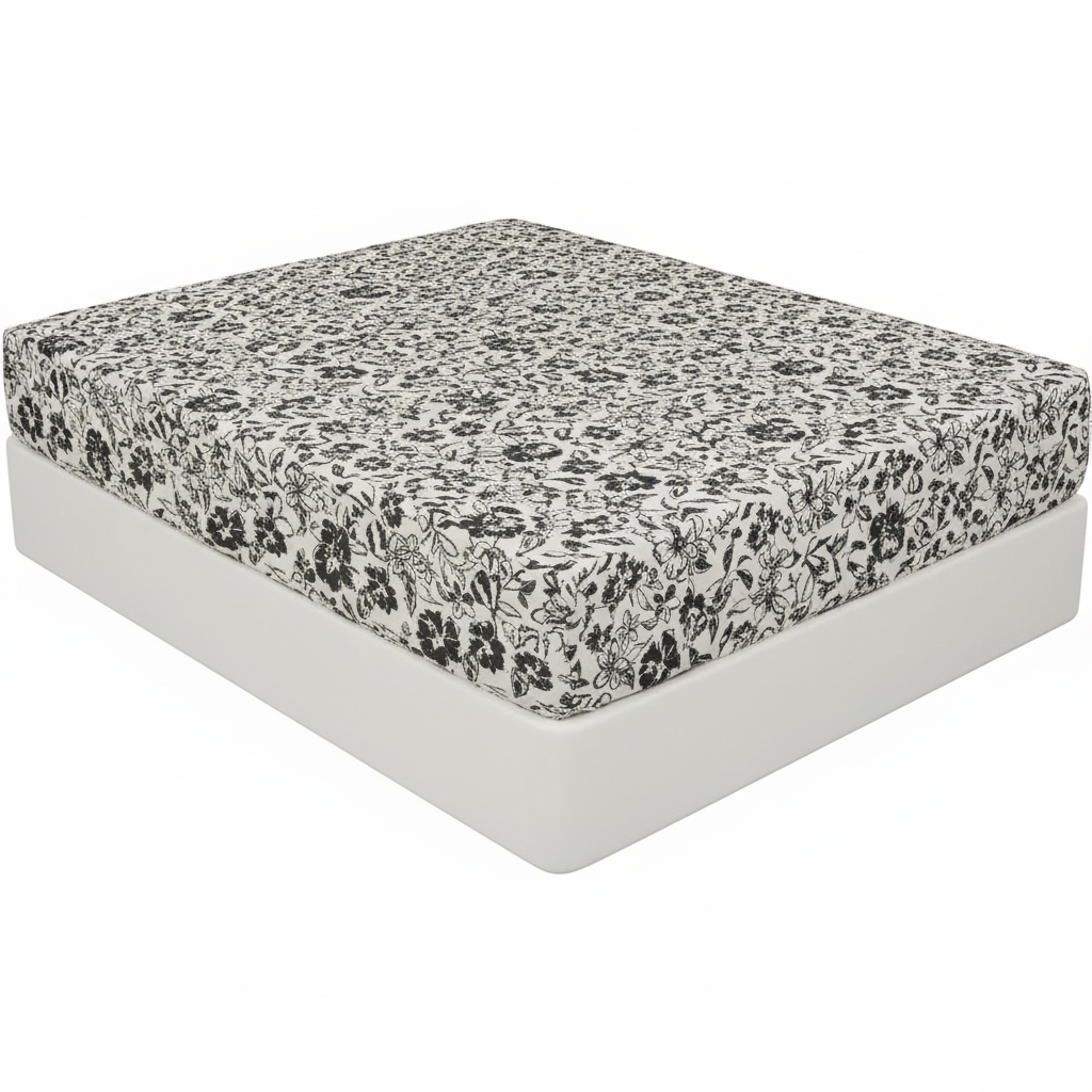 King Comforter Full Set w/ Fitted Sheet, 4 Pillow Covers & Comforter - Flowers Black/White (6 Piece Set)