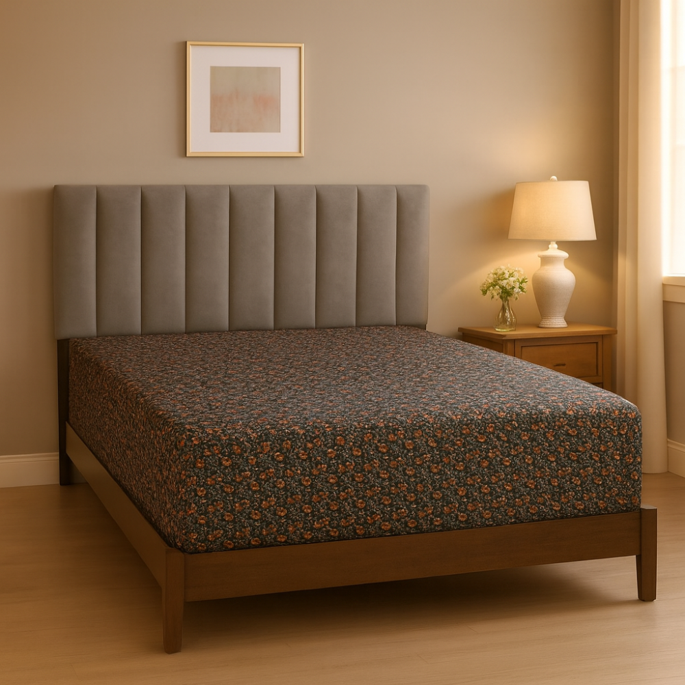 Queen Comforter Full Set w/ Fitted Sheet, 4 Pillow Covers & Comforter - Flowers (6 Piece Set)